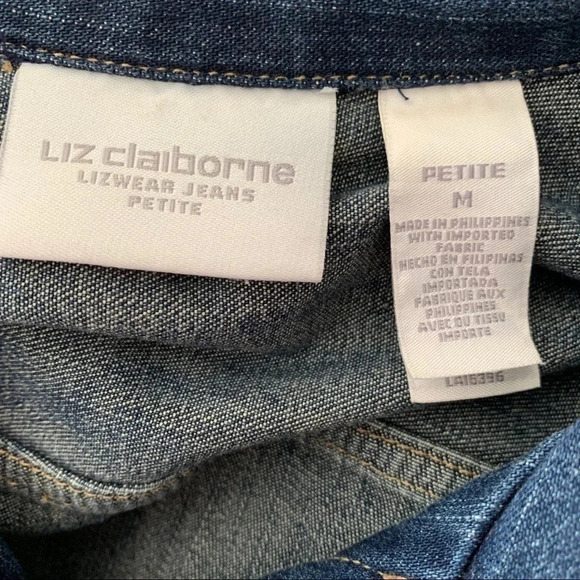 Liz Claiborne Longline Button Front Denim Jacket - Picture 9 of 11